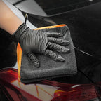 Microfiber Car Drying Towels, Cleaning Cloth Towels, Twist Pile Rapid Drying Orange Edge Car Microfiber Towels for Car Detailing, Pack of 3, 16.5 x 16.5 Inch, 600 GSM, Gray-MT040