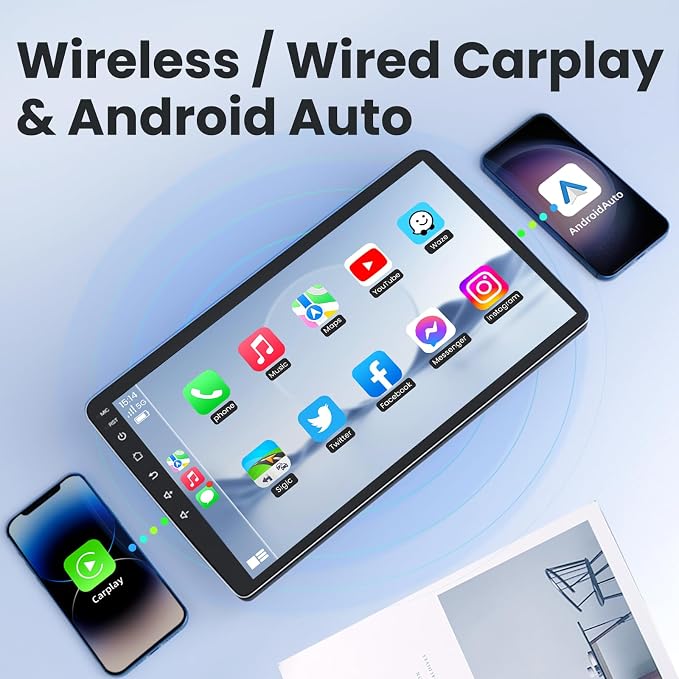 Car Radio Stereo for Jeep Compass Patriot 2010-2016, Android 13, [4Core+64GB] 10 inch Touch Screen Upgrade, CarPlay/Android Auto/SWC/Bluetooth/5GWiFi/GPS/FM/Backup Camera