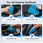 Car Cleaning Gel – Reusable Interior Car Cleaner Putty, Natural Auto Detailing Slime for Vents & Crevices, Universal Car Accessories Gift for Men & Women, Blue&Green