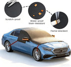 All Weather Windshield Cover with Magnetic Edges, 4-Layer Thick Waterproof Sunshade Snow Cover for Most Vehicles
