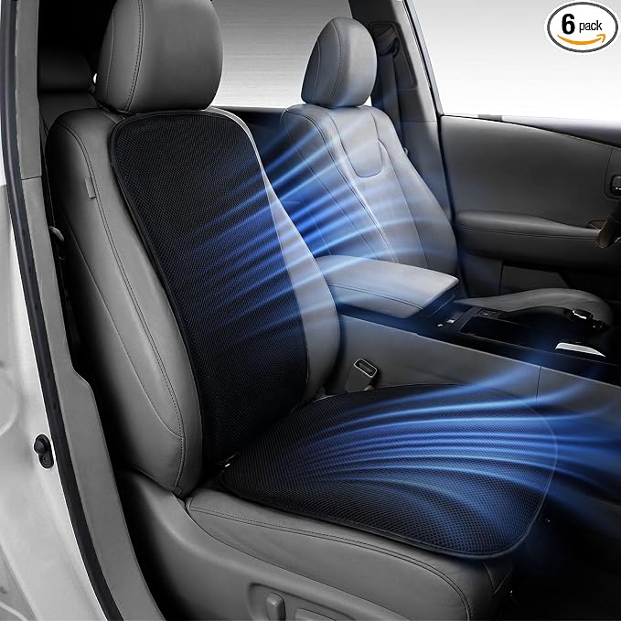 Cooling Car Seat Cover, 12V 3-Speed Car Seat Ventilated Cushion, Car Seat Cooling Pad,Universal Fit for SUV Truck Accessories, Black