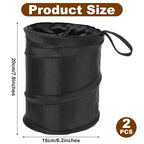 2 Pack Car Trash Can, Foldable Washable Mini Pop-Up Garbage Can | Leakproof Pop-Up Trash Can with Hanging Loop, Portable Waterproof Car Garbage Bin for Automotive Camp Office Travel(1 Gallon)