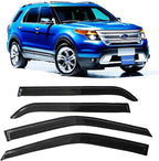 Window Visors Rain Guards for Ford Explorer 2011-2019 Window Deflectors | Vent Deflector, Vent Visor, Sun Shades, Window Shields, Car Accessories, Dark Smoke