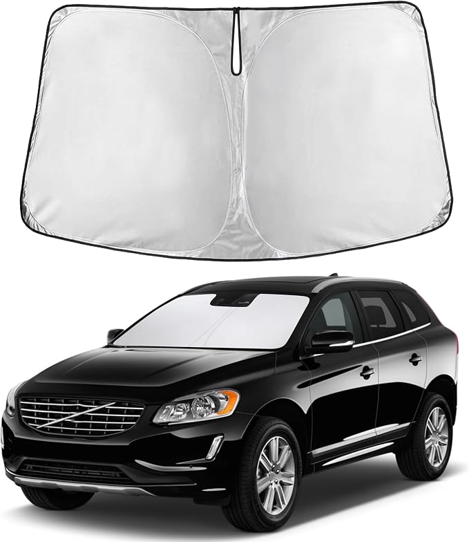 Windshield Sunshade Compatible for Volvo XC60 2010-2015 2016 2017, Sun Visor for Front Windshield & Window Sun Shade Cover, UV Heat Blocker & Protector, Car Accessories