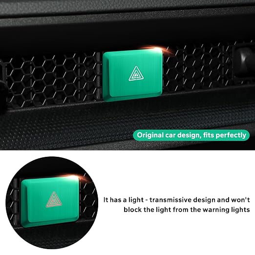 Polodunn for Honda Civic 2022-2025, for Accord/HRV/CRV 2023-2025, for Acura Integra 2023 2024 - Hazard Warning Light Push Button Cover, Emergency Flashers Trim Accessories (Green)