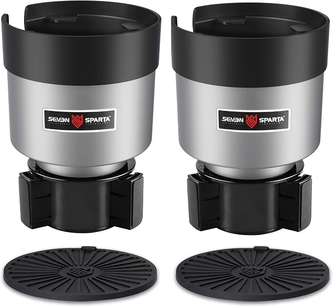 2 Pack Car Cup Holder Expander Organizer Adjustable Base, Compatible with Yeti 20/26/30 oz, Hydro Flasks 32/40oz, Nalgenes 30/32/38/48 oz, Other Bottles in 3.4"-3.8" (Silver)