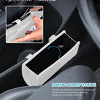 Car Trash Can, Universal Leather Foldable Leakproof Garbage Bins Car Door Organizer Holder (White)