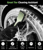 8PCS Ultimate Wheel and Tire Brush Kit | 2-Size 360° Bendable Rim Brushes, Boar Hair Detailing Brush, Tire Shine Applicators & Microfiber Towel | Complete Scratch-Free Cleaning & Shining Set