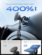 Magnetic Car Phone Mount for iPhone and Android with 6 Magnets and Adjustable Arch Design, Black