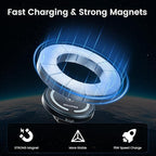 for iPhone 17 Pro Max MagSafe Car Charger Cup Holder Mount, 15W Fast Wireless Magnetic Charging Phone Holder for iPhone 16 15 14 13 Series, Adjustable Car Mount with Large Cup Base,Red