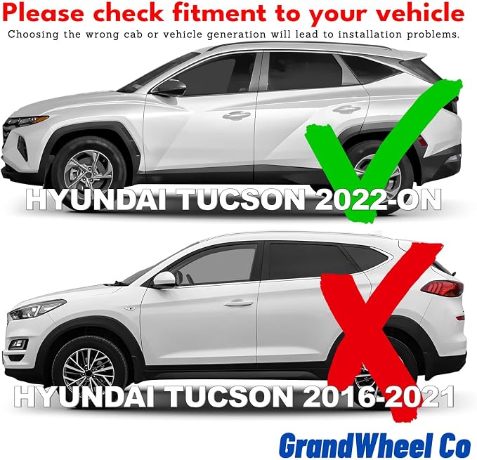 Window Deflectors Smoke Tinted In-Channel Side Window Vent Visor Deflectors Rain Guards Compatible with Tucson 2022-2026 - 4pcs. GW0718