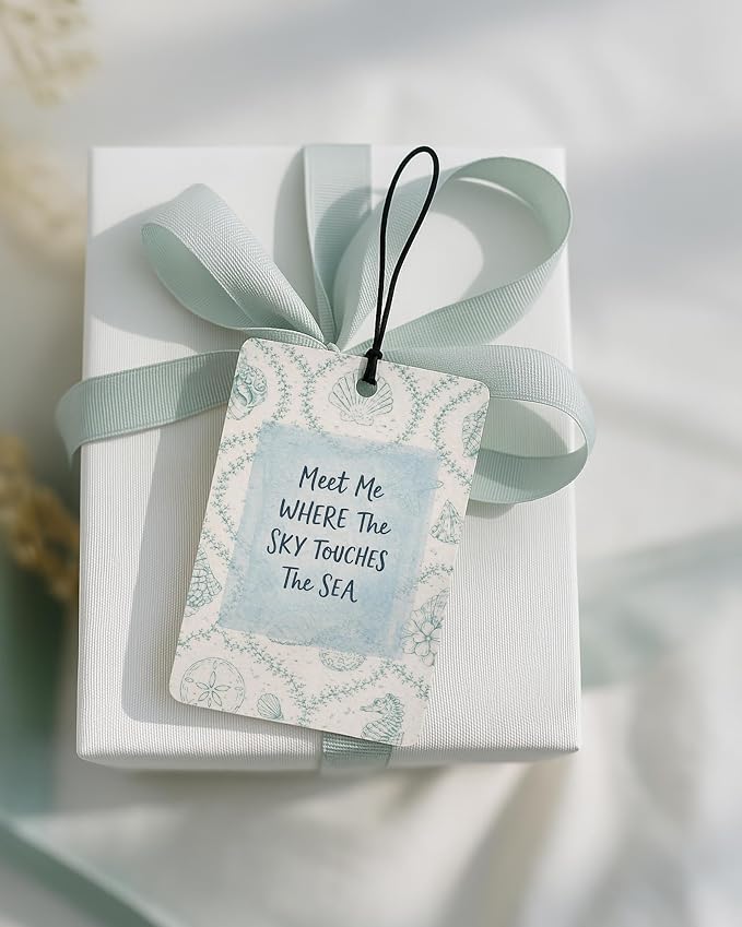 Blue Beach Car Air Freshener 4 Pcs Coconut Scented, Coastal Ocean Animal Bikini Car Accessories Mirror Decor for Women, Girly Beachy Hanging Air Freshener for Cars Closet Drawer Books