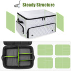 2 Layer Golf Trunk Organizer, Golf Car Storage Organizer with Individual Ventilated Compartment for 2 Pairs Shoes, Golf Car Locker for Balls, Clothes, Tees, Gloves, Accessories (White)