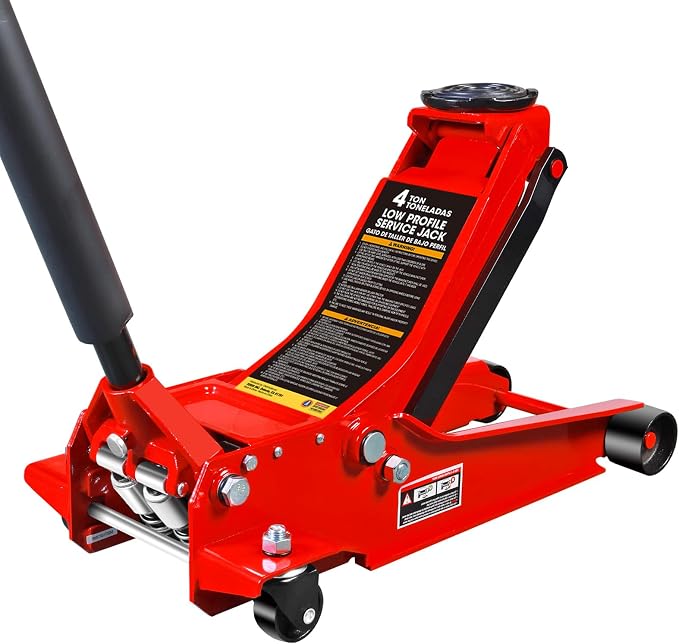 Hydraulic Low Profile Service/Floor Jack with Dual Piston Quick Lift Pump, 4 Ton (8,000 lb.) Capacity