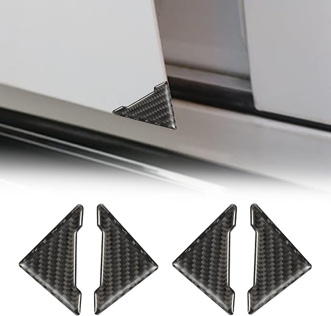 4 Pcs Car Door Edge Guards Door Anti-Collision Strip Anti-Rub Trim Carbon Fiber Texture Accessories Door Corner Bumper Protector Anti-Scratch Universal for All Cars SUV (V-Carbon Fiber Black)