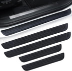 Car Door Threshold Protection, 4PCS Door Edge Step Dust Shield Cover, Door Width 23.6x1.96inch Car/SUV Universal Rubber Scratch Resistant Exterior Accessories (Black)