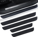 Car Door Threshold Protection, 4PCS Door Edge Step Dust Shield Cover, Door Width 19.8x1.57inch Car/SUV Universal Rubber Scratch Resistant Exterior Accessories (Black)