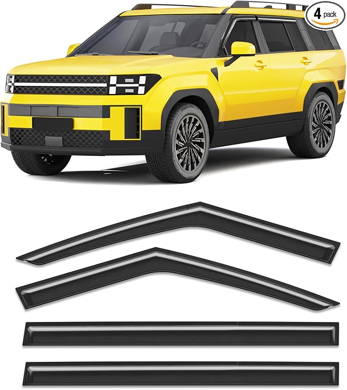 Extra-Thick Window Rain Guard for Hyundai Santa Fe 2024 2025 2026 Rain Guards Side Window Visors Tape-on Vent Visor Window Deflectors Vent Shades