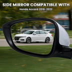 Left Driver Side Mirror Compatible with 2018-2022 Honda Accord LX Sport Power Glass | Heated | with Blind Spot | Manual Folding Repalces HO1320329 (7Pins-Pearl White)