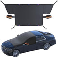 All Weather Windshield Cover with Magnetic Edges, 4-Layer Thick Waterproof Sunshade Snow Cover for Most Vehicles