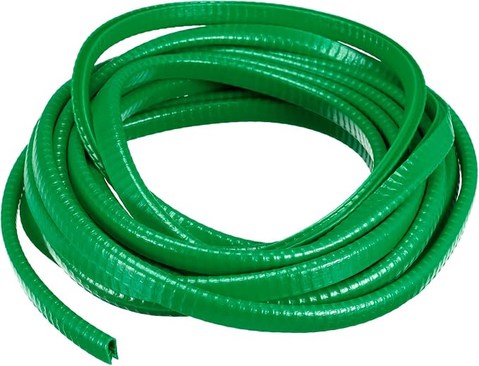 U Channel Edge Trim, 16.4ft Length Rubber Guard Seal Strip Edge Protector Fit for 1-2.5mm Edge, (15/64" W x 25/64" H) Green