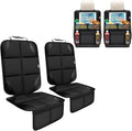 Kick Mats Back Seat Protector, Waterproof Oxford Seat Back Protector, Car Seat Back Protector for Kids, Back of Seat Protector for Kids Feet Car Seat (Black D -2 Set)
