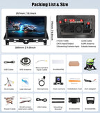 8Core 6G+128G Android Car Radio Stereo for Honda Accord 2008 2009 2010 2011 2012 2013 Upgrade 10.1 Inch Touch Screen with 360° Panoramic View CarPlay Android Auto Mirror Link WiFi Backup Camera