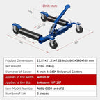 Car Dolly Jack Set of 2, Mechanical 1500-lbs Wheel Dolly, 9'' car Wheel Dolly Positioning Jack, Car Dollies for Vehicle Positioning & Auto Repair Moving, Blue