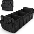 Trunk Organizer for SUV – Foldable & Portable Car Organizers and Storage with 3 Compartments, Large Capacity Car Trunk Organizer Car Accessories for Truck Sedan, Black, 32.3" x 12.8" x 11.0"