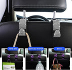 2 PCS Bling Car Seat Headrest Hooks, Crystal Rhinestone Back Seat Hanging Storage Organizer, Vehicle Seat Hanger Holder for Purse Handbag Coat, Interior Car Accessories (Purple)