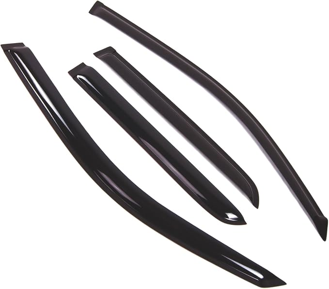 WD2-409 Dark Smoke 4 Pcs Set Window Visor (Outside Mount) Deflector Rain Guard Compatible with 2003-2009 Toyota 4Runner