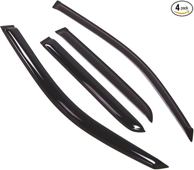 Outside Mount Window Vent Visors Rain Guards Compatible with Toyota 4Runner 2003-2009 | Side Window Wind Deflectors Rain Shields | Smoke Tinted, 4 Pcs Set, DGWV-409