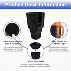 Cup Holder Expander for Car, 4 Inch Car Cup Holder Expander Adapter, Detachable Expander Car Coffee Mug Adapter Organizer, Car Cup Holder for 32-50 oz Bottles & Cups