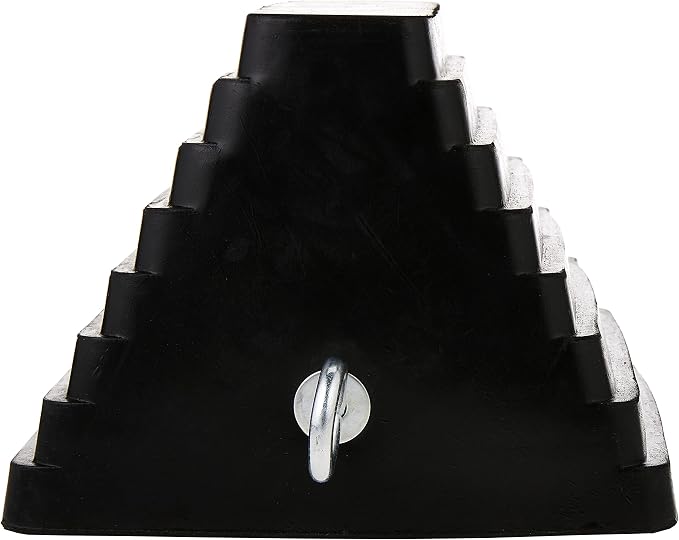 70073 Solid Rubber Heavy Duty Wheel Chock with Eyebolt (Pack of 2)