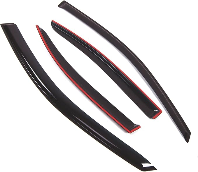 WD2-482 Dark Smoke 4 Pcs Set Window Visor (Outside Mount) Deflector Rain Guard Compatible with 2006-2013 Lexus IS250 IS350