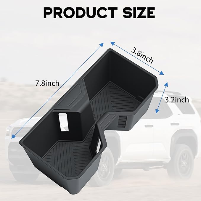 Center Console Cup Holder for 2025 2026 Toyota 4Runner Accessories TPE Cup Holder Insert Coaster Middle Console Armrest Front Non Slip Drink Holder Protector Organizer Interior Accessories Black