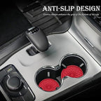 4 Pack Silicone Car Cup Holder Coaster – 2.75 Inch Non-Slip Drink Mat, Universal Fit for Most Vehicles – Cute & Functional Auto Accessories (Red)