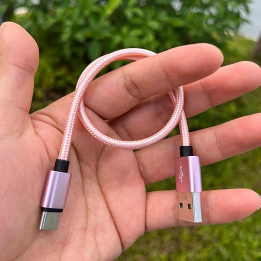 USB C Cable 1ft 4-Pack, 3A Fast Charging USB A to USB C Cord Nylon Braided Compatible with Samsung Galaxy A10e A20 A20S A51, S20 S10 S9 S8, Note 10 9 8, Moto G7 G8,Pixel 3, LG V30…