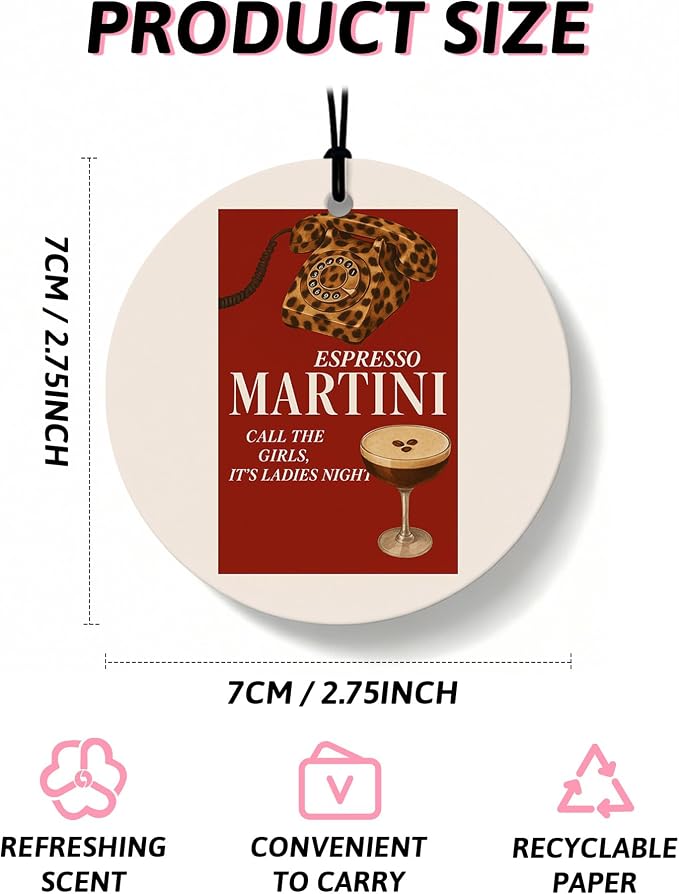 Funky Red Cheetah Orange Car Air Freshener 4 Pcs, Girly Leopard Star Lucky 8 Ball Round Hanging Air Freshener for Cars Closet Drawer Books, Red Cheetah Car Accessories Mirror Decor for Women