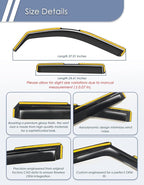 in-Channel Window Rain Guard for Fit for Ford Maverick 2022 2023 2024 2025 2026 Rain Guards Side Truck Window Visors Low Profile Vent Visor Window Deflectors Vent Shades Car Accessories