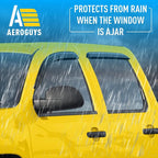 Extra Durable Window Deflectors Tape-On Window Visors Rain Guards Fit for Chevrolet (Chevy) Silverado/GMC Sierra 2007-2013 Crew Cab, Sun Visors, Wind Vent for Shades, Car Accessories - 4 pcs. AG0012