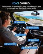 AI Dash Cam Front Rear Inside with Driver Monitor System, 360° Car Camera 4K, 4 Channel Camera for Cars, WiFi GPS, Dashcam 64GB SD Card, Night Vision, 24H Parking Mode, Upgrade DMS V8Plus