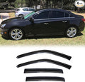 Side Window Wind Deflector fit for 2011-2015 Chevy Cruze&2016-2016 Chevrolet Cruze Limited, 4pcs Out-Channel Tape-On Rain Guards Set, Dark Smoke Nice Window Shade Visor 94611