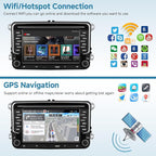 [Type-C+USB] 4G+64G Car Radio for VW Jetta Seat Passat Tiguan Golf Skoda with Wireless Carplay/Android Auto, 7 Inch IPS Touch Screen Car Stereo with Android 13 DSP Audio GPS WiFi Bluetooth