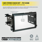 FD1426B Double DIN Radio Install Dash Kit Compatible with Select 2004-10 Ford, Lincoln and Mercury Vehicles - Aftermarket Car Stereo Installation Kit - See Guide in Images to Verify Vehicle