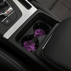 Purple Leopard Print Steering Wheel Cover Leopard Print Steering Wheel Protector Neoprene 15Inch Car Accessories 2 Pcs Car Coasters for Women Men