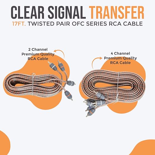 0 Gauge Dual Amplifier Wiring Kit, 3600W CCA Amp Install Kit for 2 Amplifiers – EA-PRMK0-DUAL