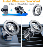 for Magsafe Car Mount【20 Strong Magnets】Magnetic Phone Holder for Car Phone Holder Mount Dash Mounted Holders Cell Phone Holders for Your Car Accessories for Women Men for iPhone 17 16 15 14