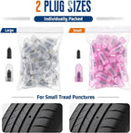 Tire Repair Screws Kit, 66pcs Tire Plug Kit, with Pliers, Screwdriver, Gloves, Glue and Storage Case, Emergency Flat Tire Puncture Repair, No Tire Removal Needed