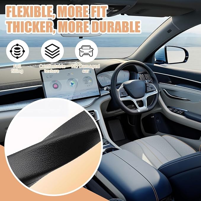 2 Pack Car Seat Gap Filler, Universal Fit Car Seat Crevice Blocker with Storage Slot, Black (Beige) | Stops items from falling into seat gaps; universal fit for most cars, SUVs & trucks; 2-in-1 storage & gap filler.